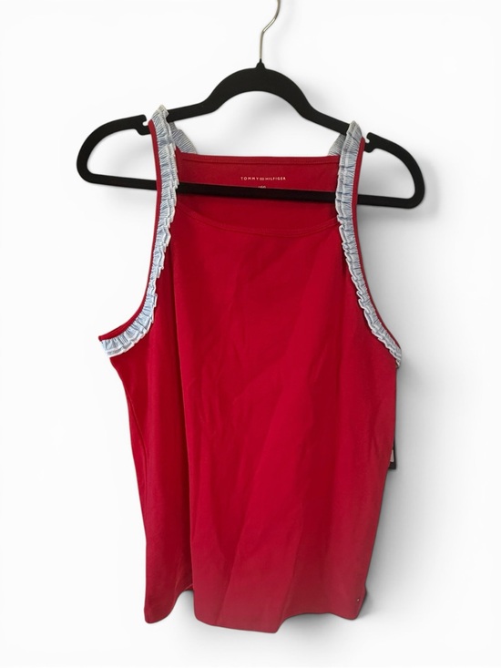 Tommy Hilfiger Tops - NWT Tommy Hilfiger Red Ruffle Strap Tank Top | Size Large |‎ 100% cotton